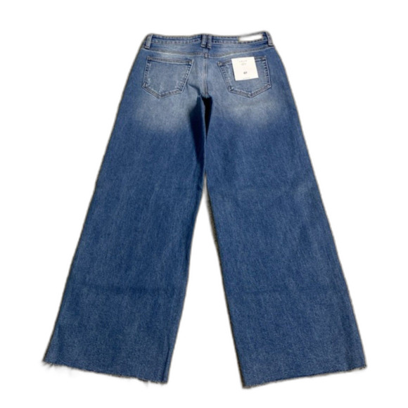 7 CELLO Low Rise Wide Leg Distressed Fray Raw Hem - Picture 10 of 10